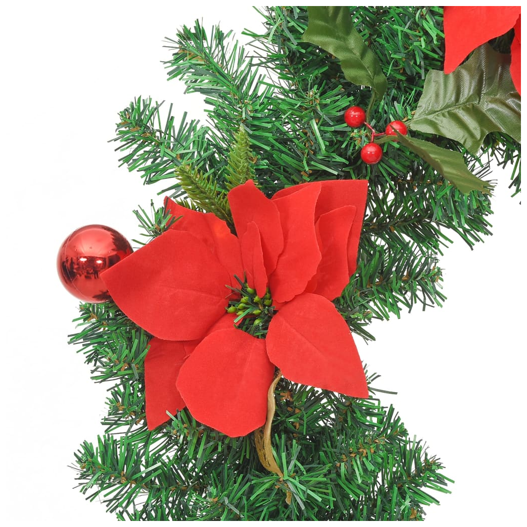 Christmas Wreath with LED Lights Green 60 cm PVC