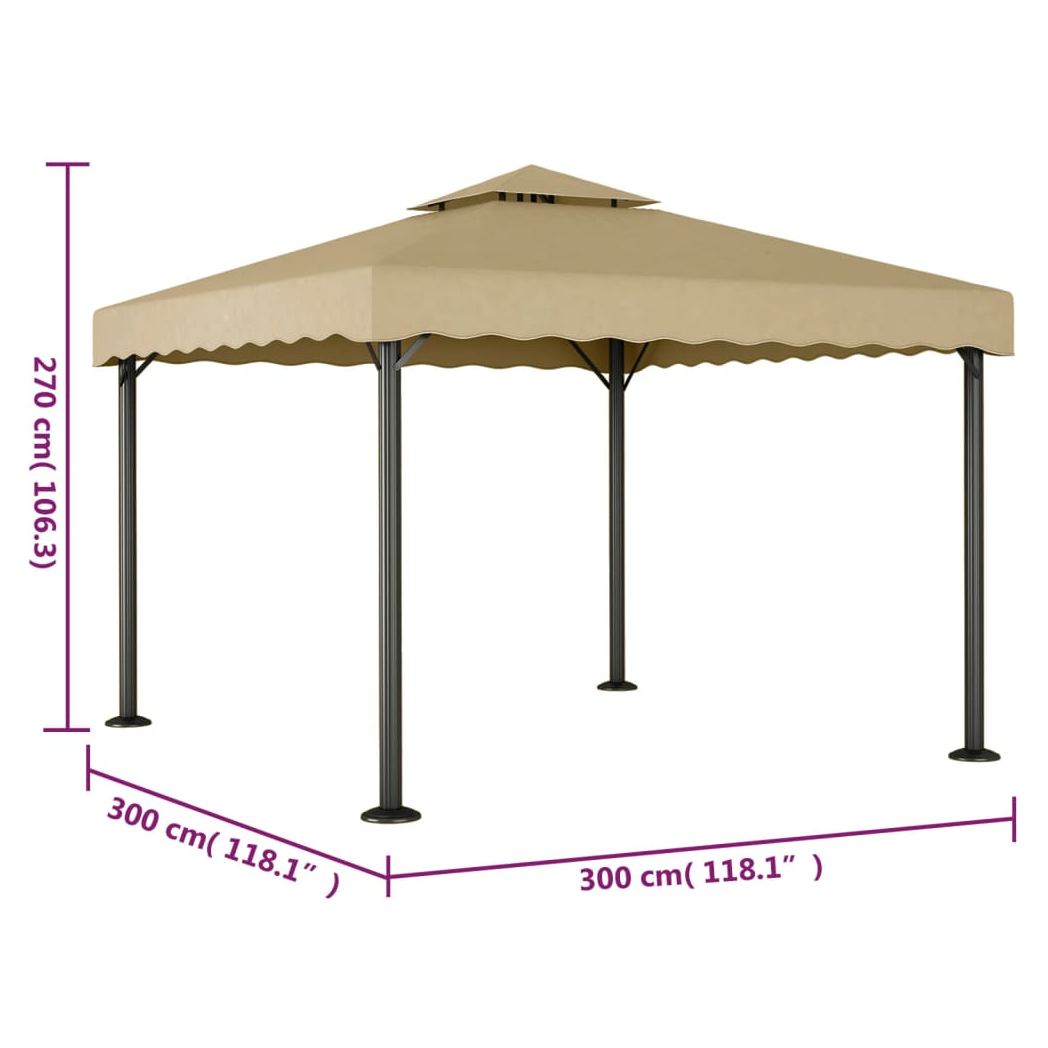 Gazebo Taupe 3x3 m Aluminium and Steel