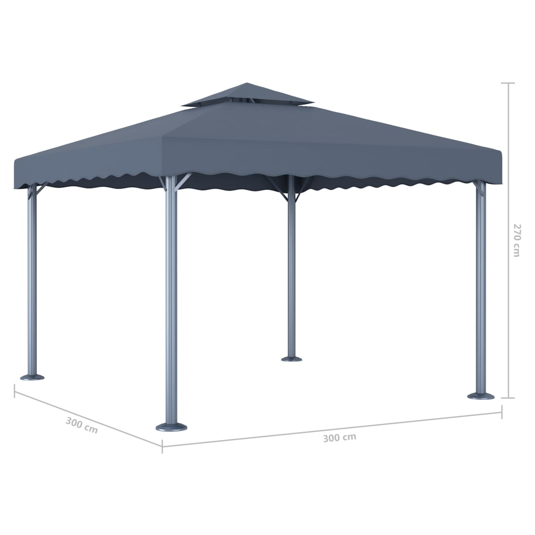 Gazebo 300x300 cm Anthracite Aluminium