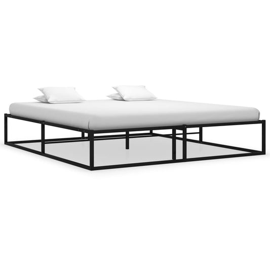 Bed Frame Black Metal 200x200 cm