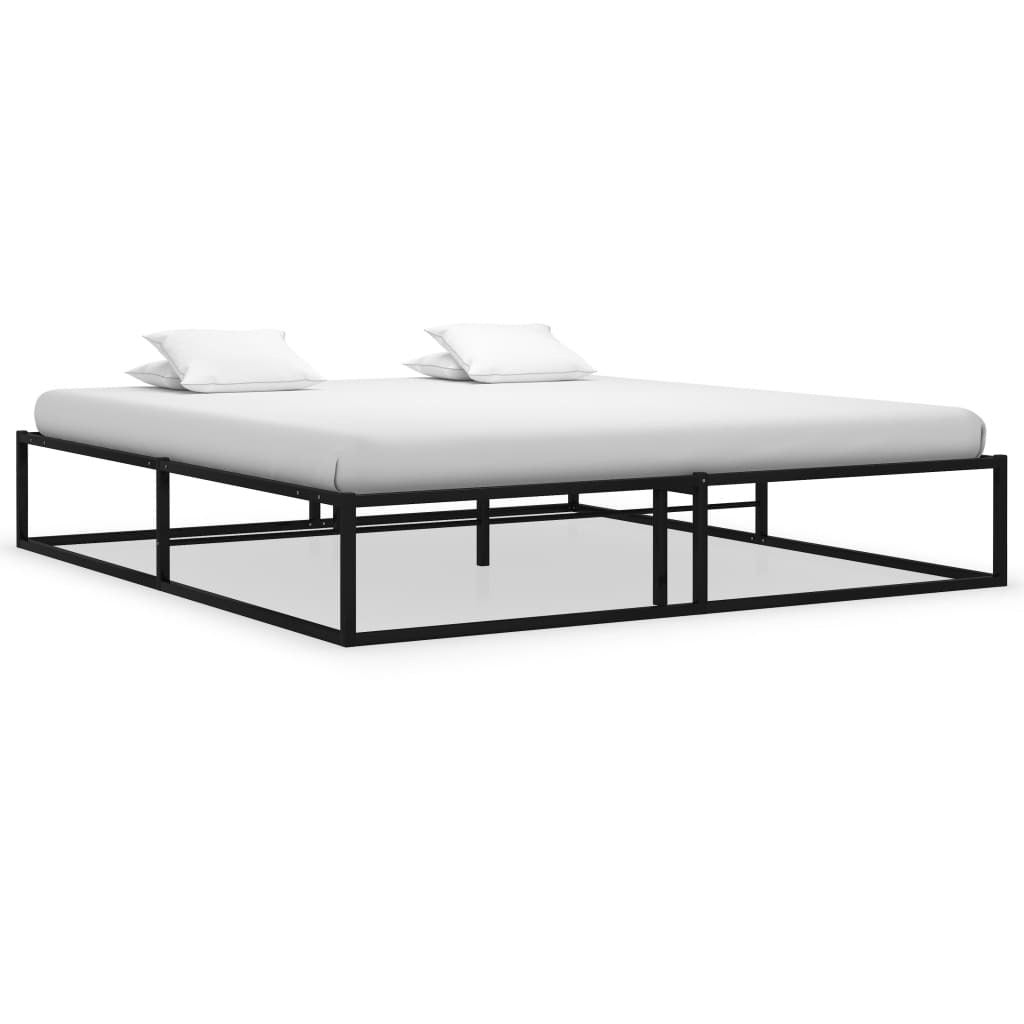 Bed Frame Black Metal 200x200 cm