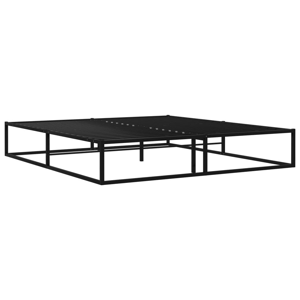 Bed Frame Black Metal 200x200 cm