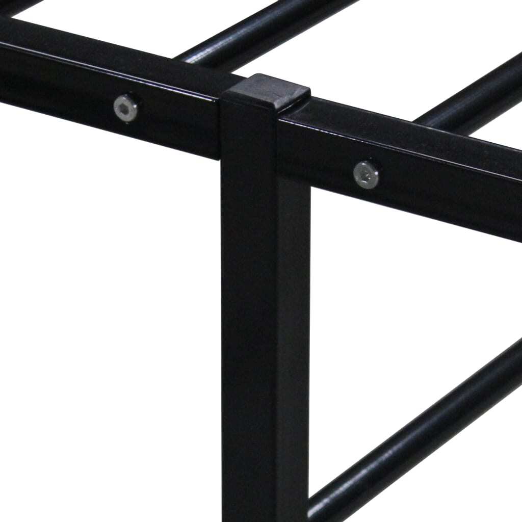Bed Frame Black Metal 200x200 cm