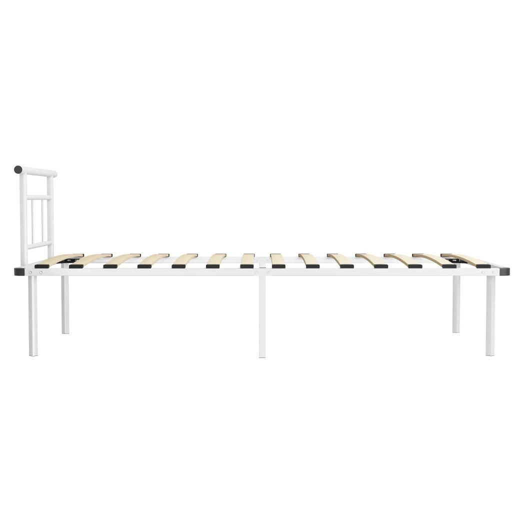 Bed Frame White Metal 100x200 cm
