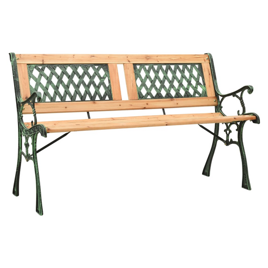 Garden Bench 122 cm Cast Iron and Solid Firwood