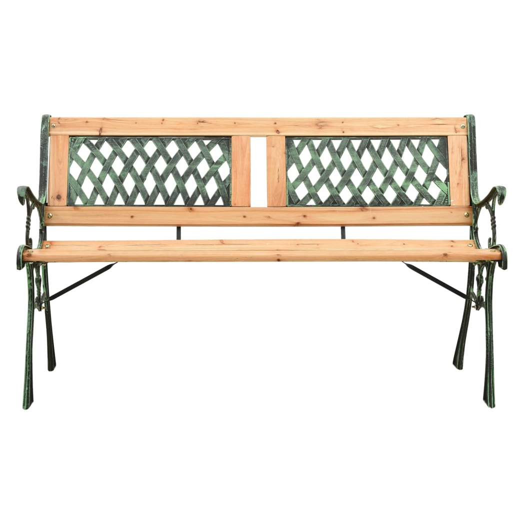 Garden Bench 122 cm Cast Iron and Solid Firwood