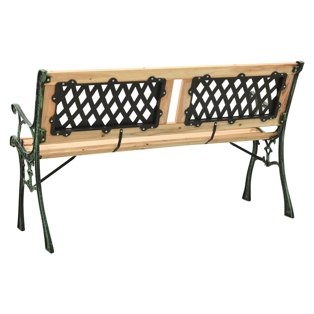Garden Bench 122 cm Cast Iron and Solid Firwood