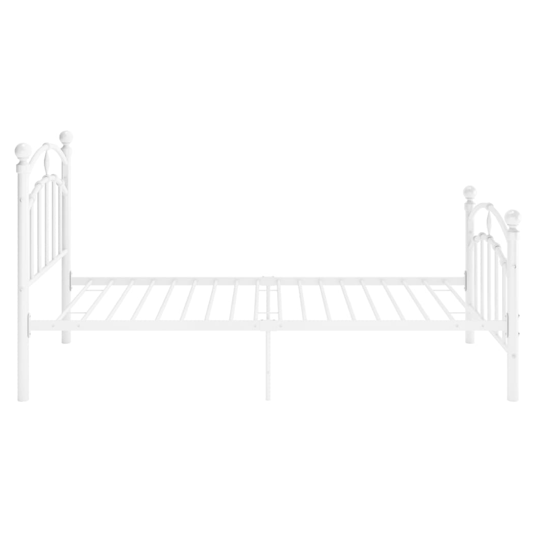 Bed Frame White Metal 100x200 cm