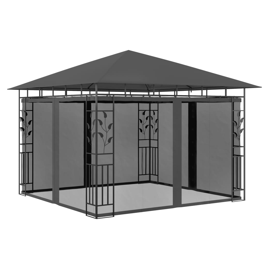 Gazebo with Mosquito Net 3x3x2.73 m Anthracite 180 g/m