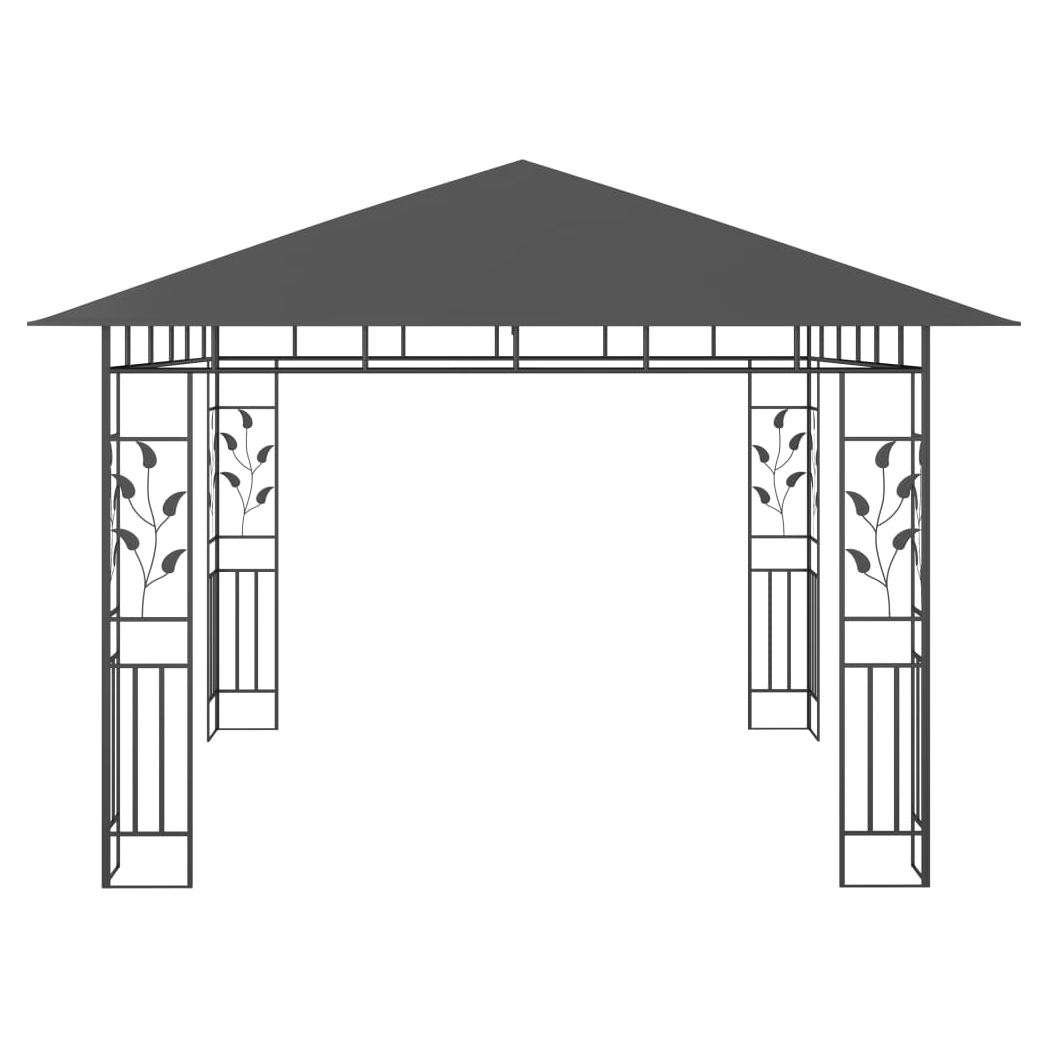 Gazebo with Mosquito Net 3x3x2.73 m Anthracite 180 g/m