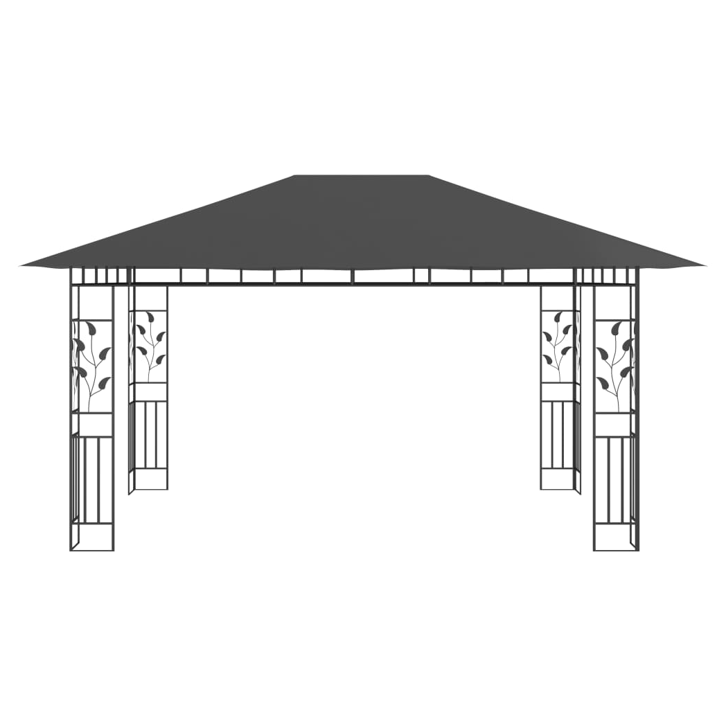 Gazebo with Mosquito Net 4x3x2.73 m Anthracite 180 g/m