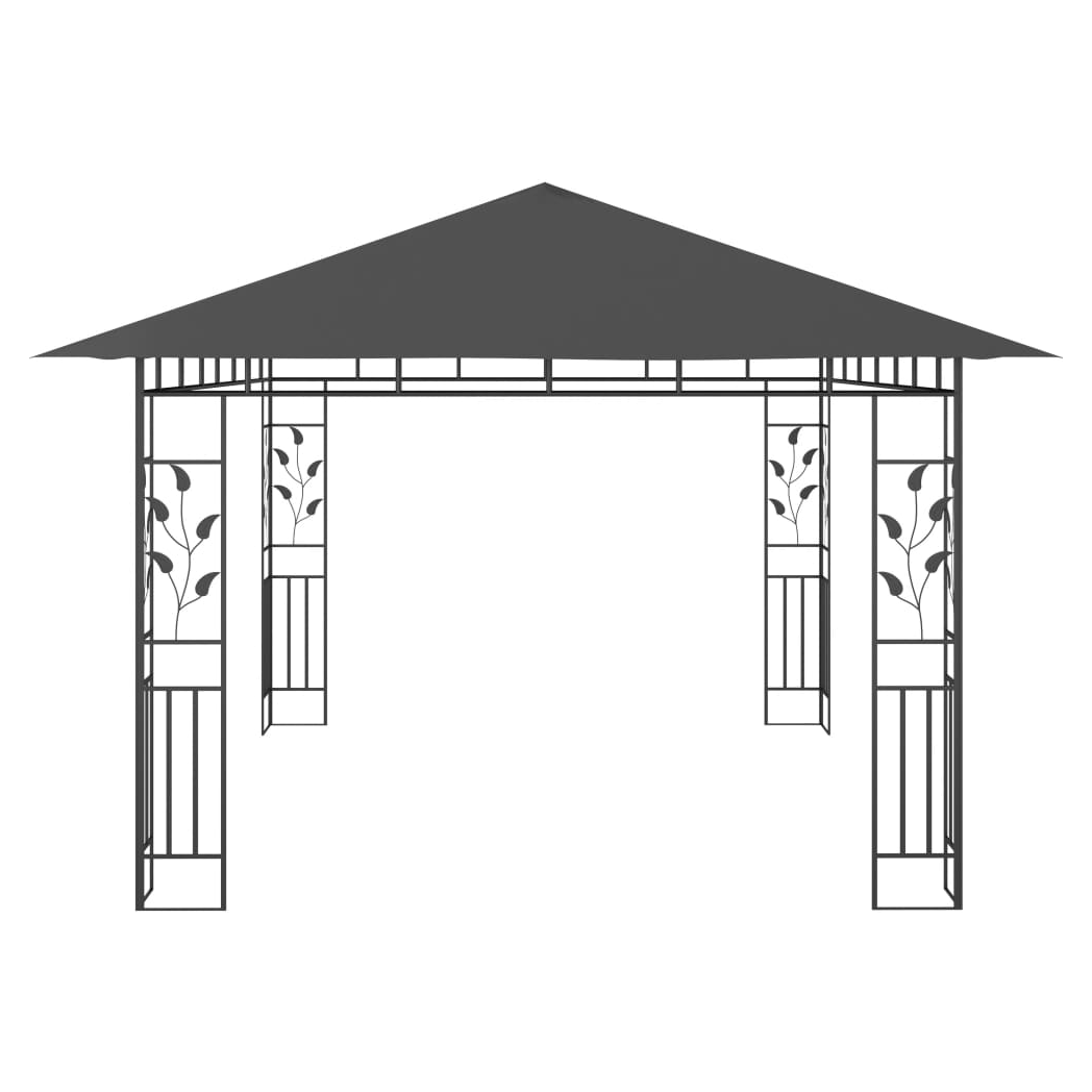 Gazebo with Mosquito Net 4x3x2.73 m Anthracite 180 g/m