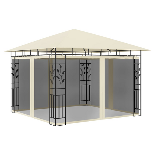 Gazebo with Mosquito Net 3x3x2.73 m Cream 180 g/m