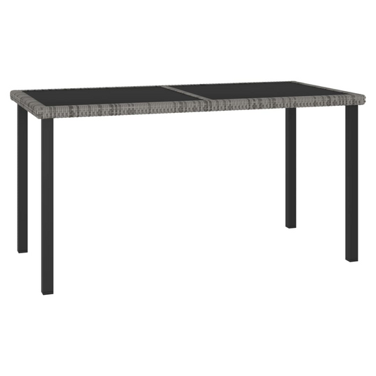 Garden Dining Table Grey 140x70x73 cm Poly Rattan