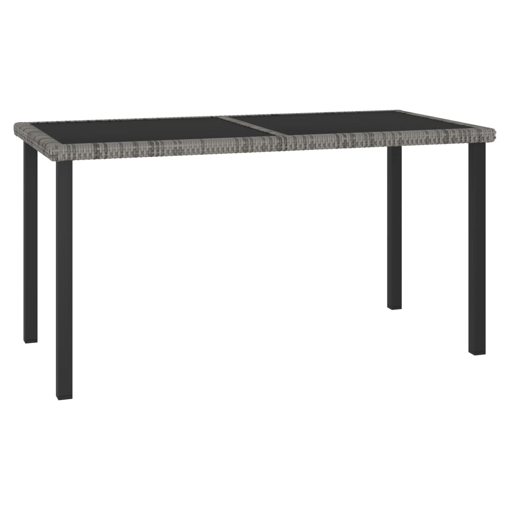 Garden Dining Table Grey 140x70x73 cm Poly Rattan