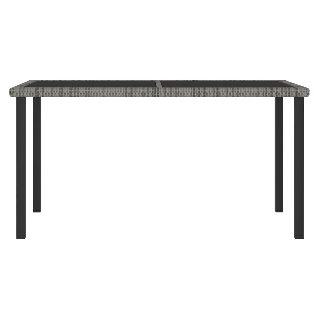 Garden Dining Table Grey 140x70x73 cm Poly Rattan