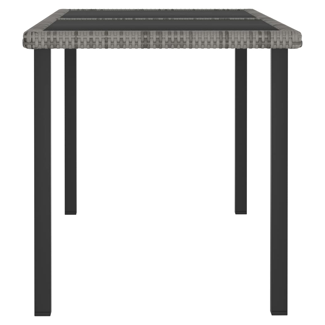 Garden Dining Table Grey 140x70x73 cm Poly Rattan