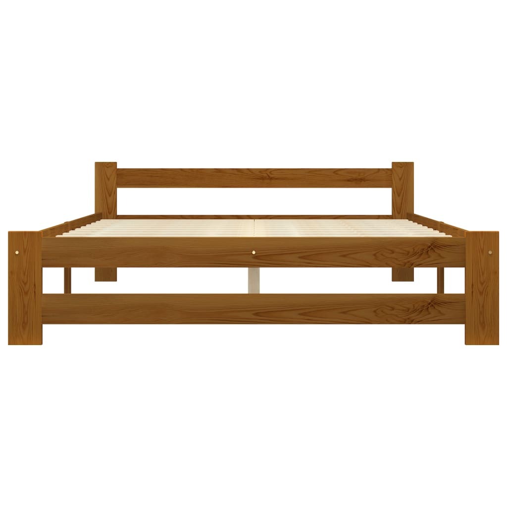 Bed Frame Honey Brown Solid Pine Wood 160x200 cm
