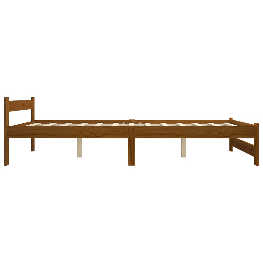 Bed Frame Honey Brown Solid Pine Wood 160x200 cm
