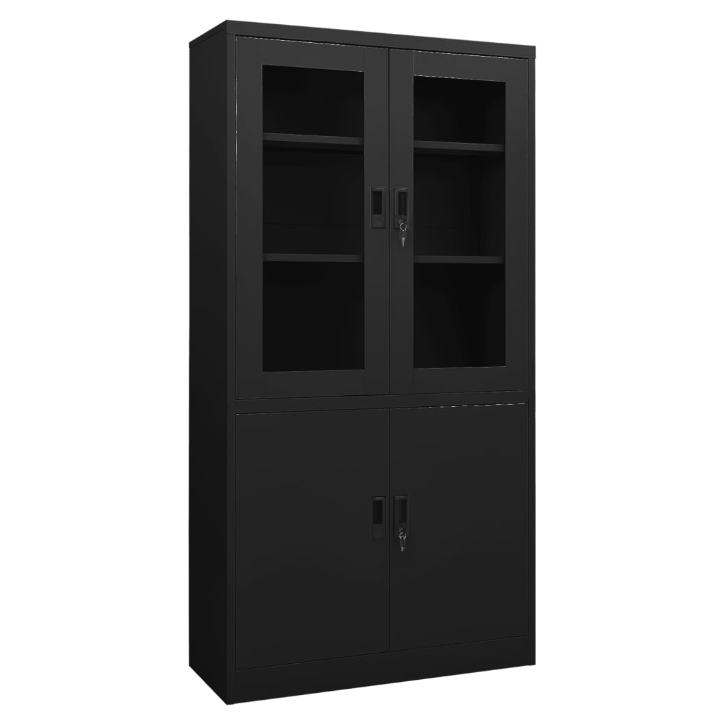 Office Cabinet Black 90x40x180 cm Steel