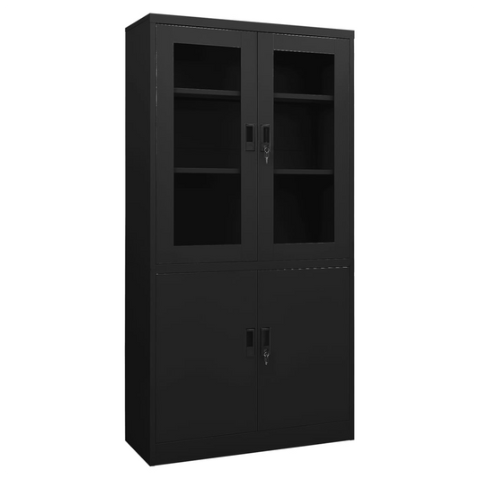 Office Cabinet Black 90x40x180 cm Steel