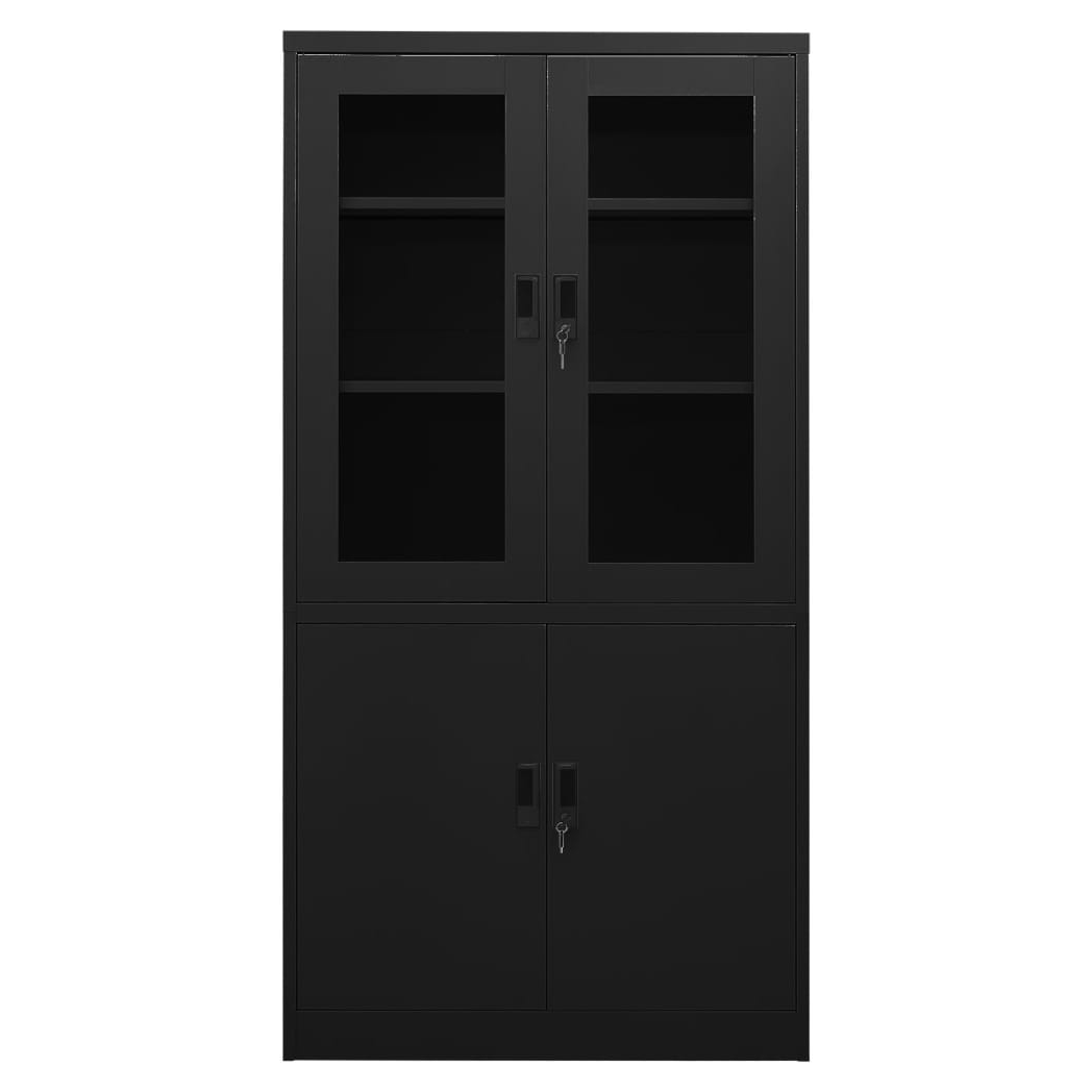 Office Cabinet Black 90x40x180 cm Steel