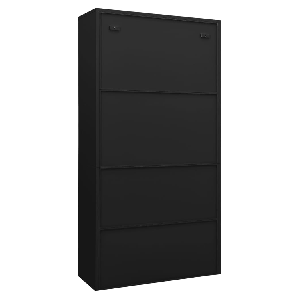 Office Cabinet Black 90x40x180 cm Steel