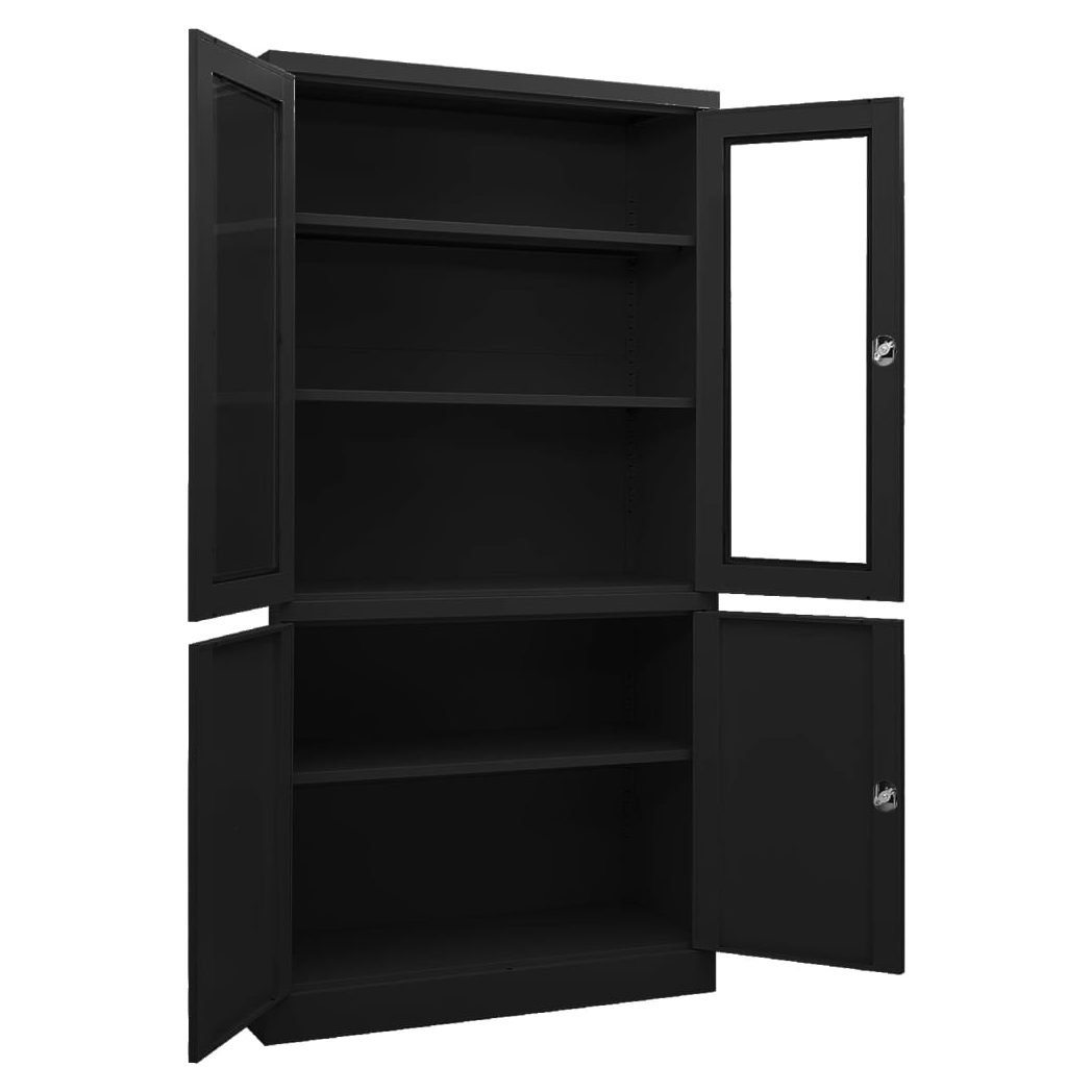 Office Cabinet Black 90x40x180 cm Steel