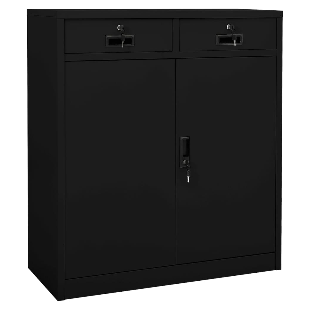 Office Cabinet Black 90x40x102 cm Steel