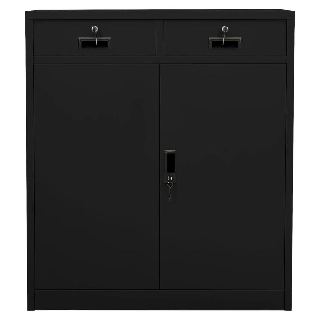 Office Cabinet Black 90x40x102 cm Steel