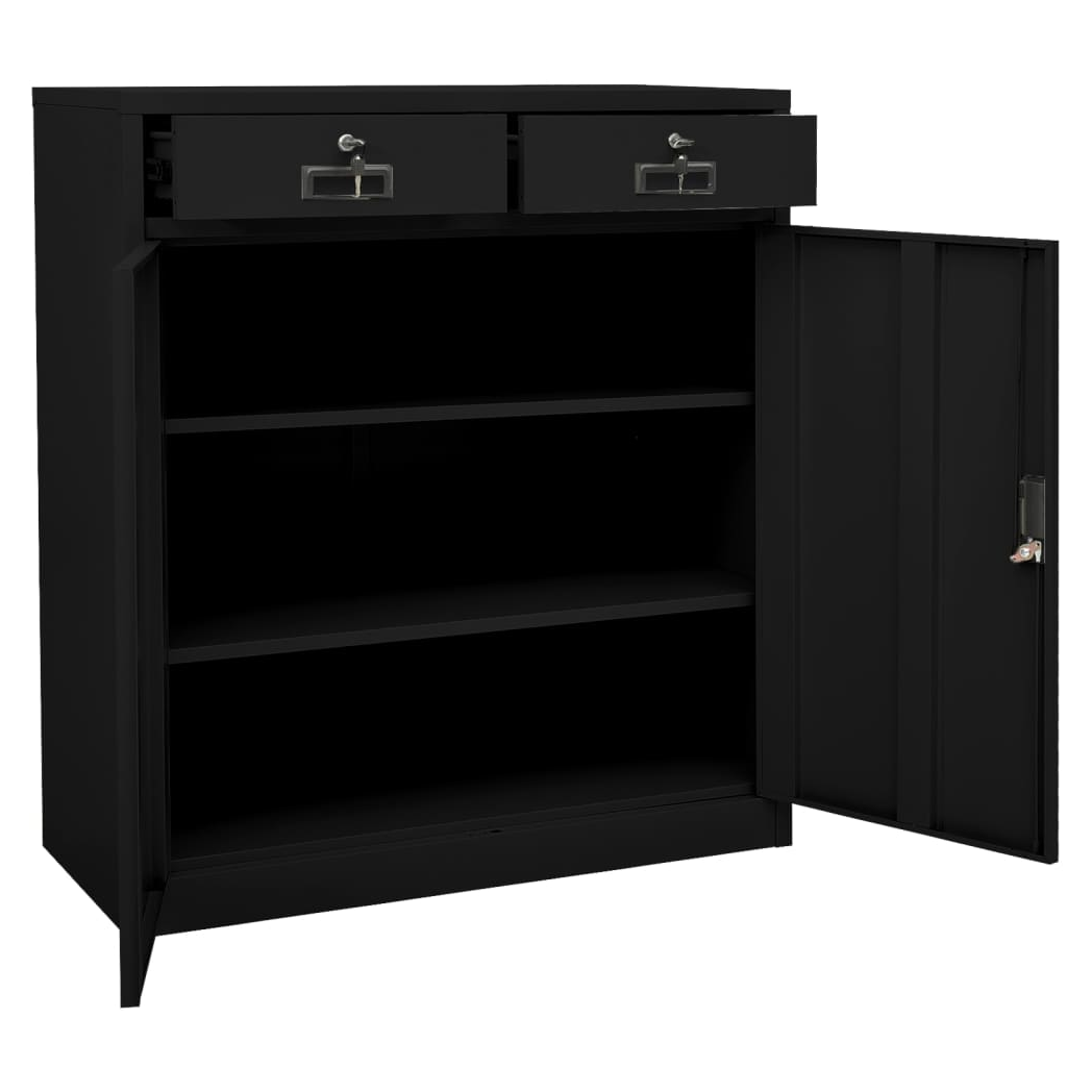 Office Cabinet Black 90x40x102 cm Steel