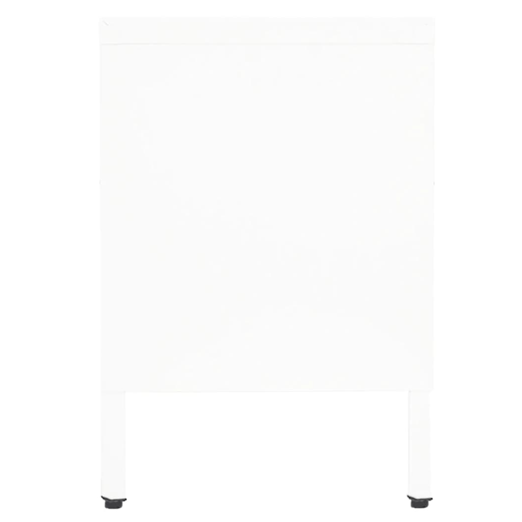 TV Cabinet White 90x30x44 cm Steel and Glass