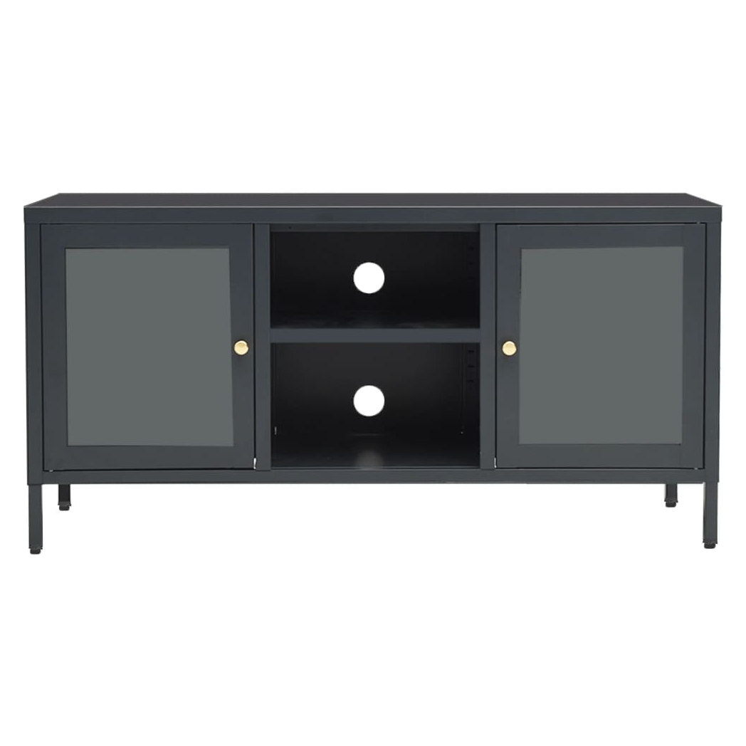 TV Cabinet Anthracite 105x35x52 cm Steel and Glass