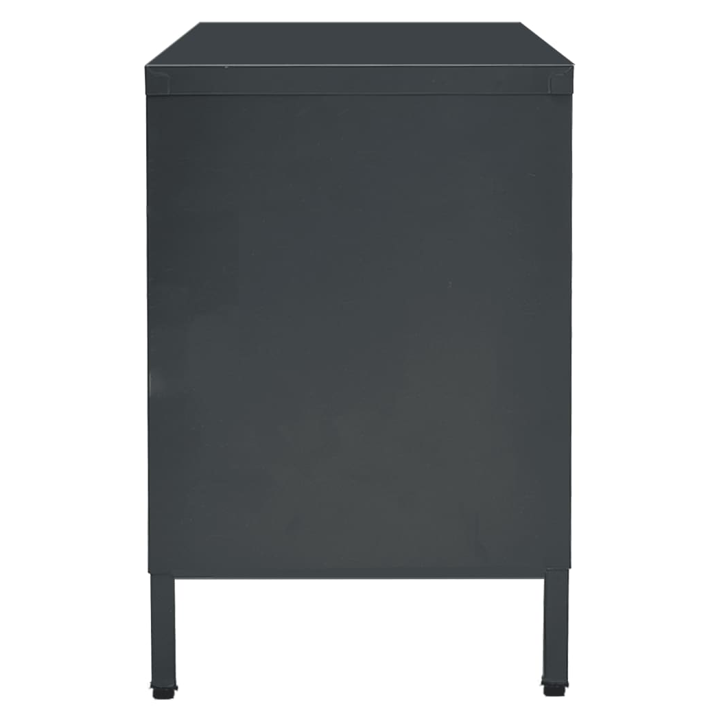 TV Cabinet Anthracite 105x35x52 cm Steel and Glass