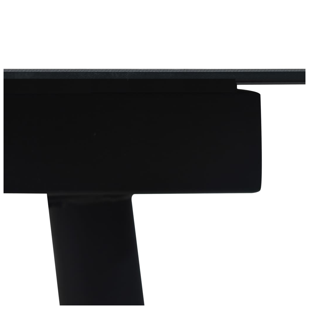 9 Piece Garden Dining Set Cotton Rope and Steel Black