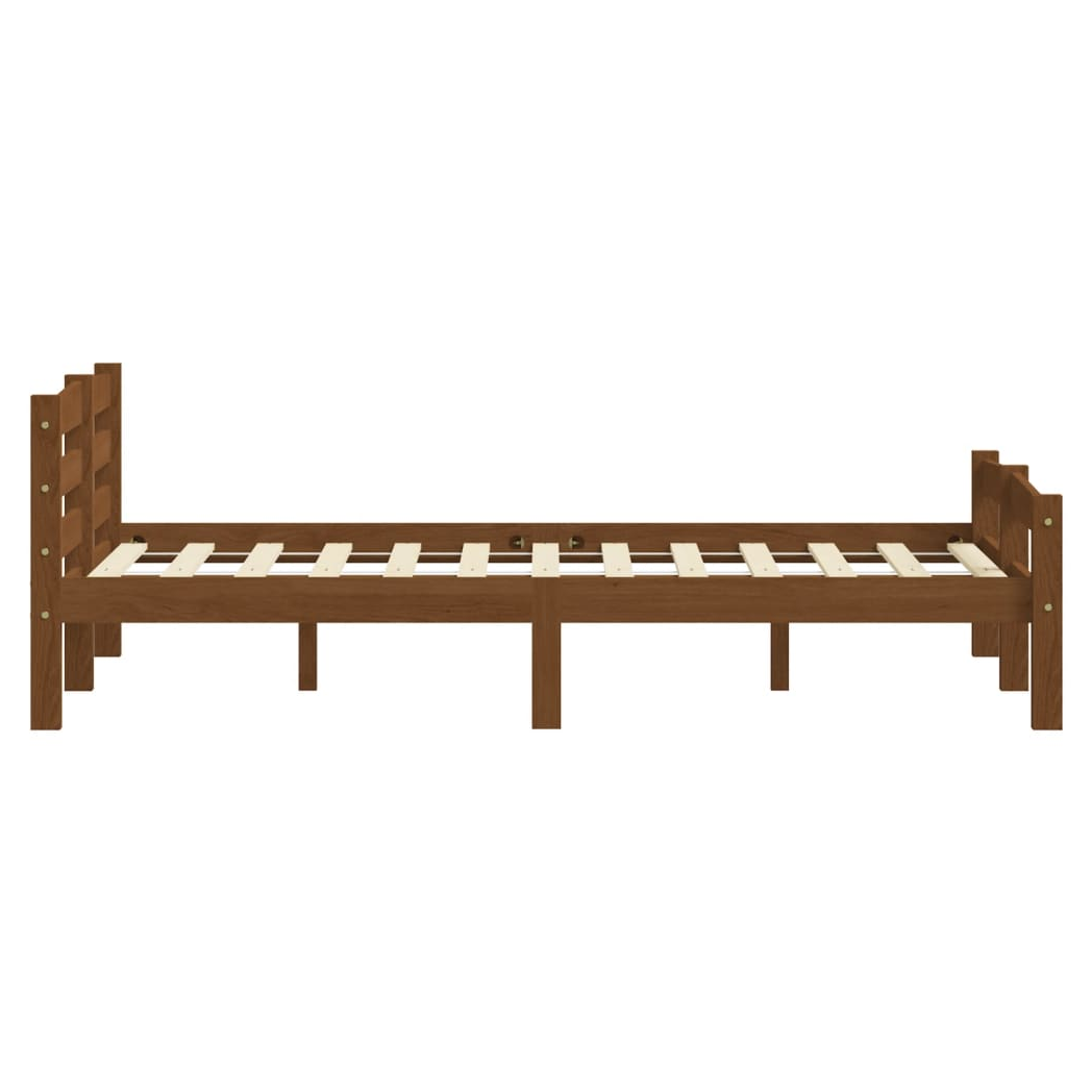 Bed Frame Honey Brown Solid Pinewood 160x200 cm