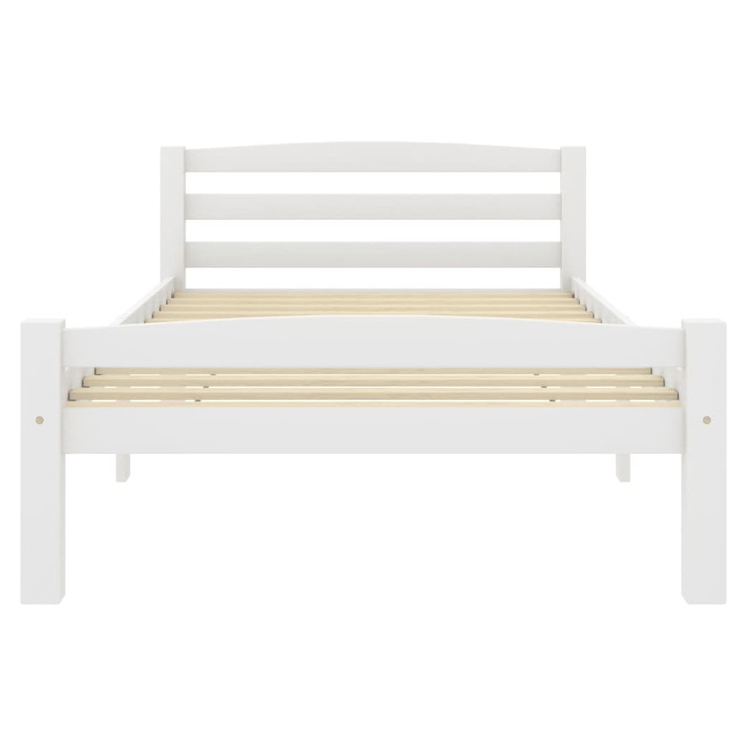 Bed Frame White Solid Pinewood 100x200 cm