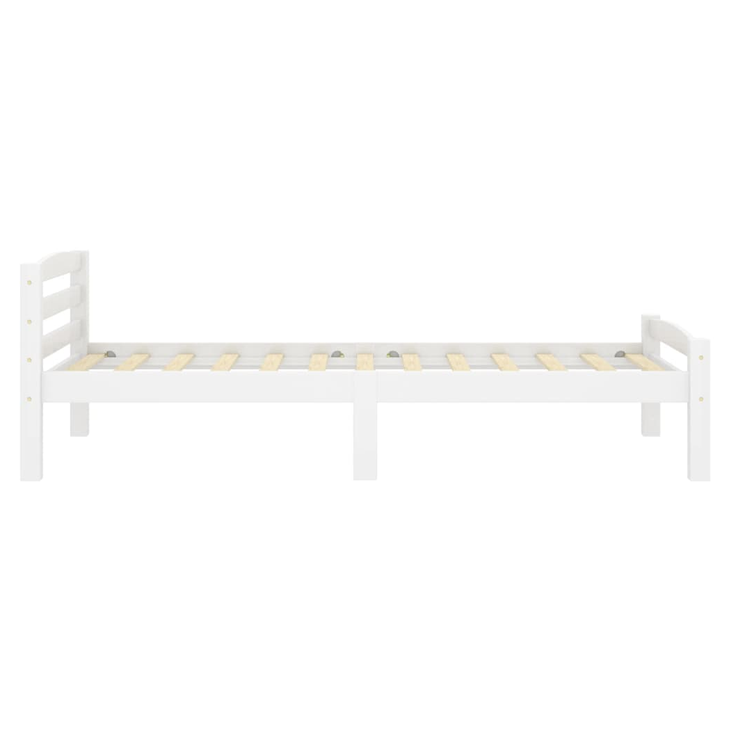 Bed Frame White Solid Pinewood 100x200 cm