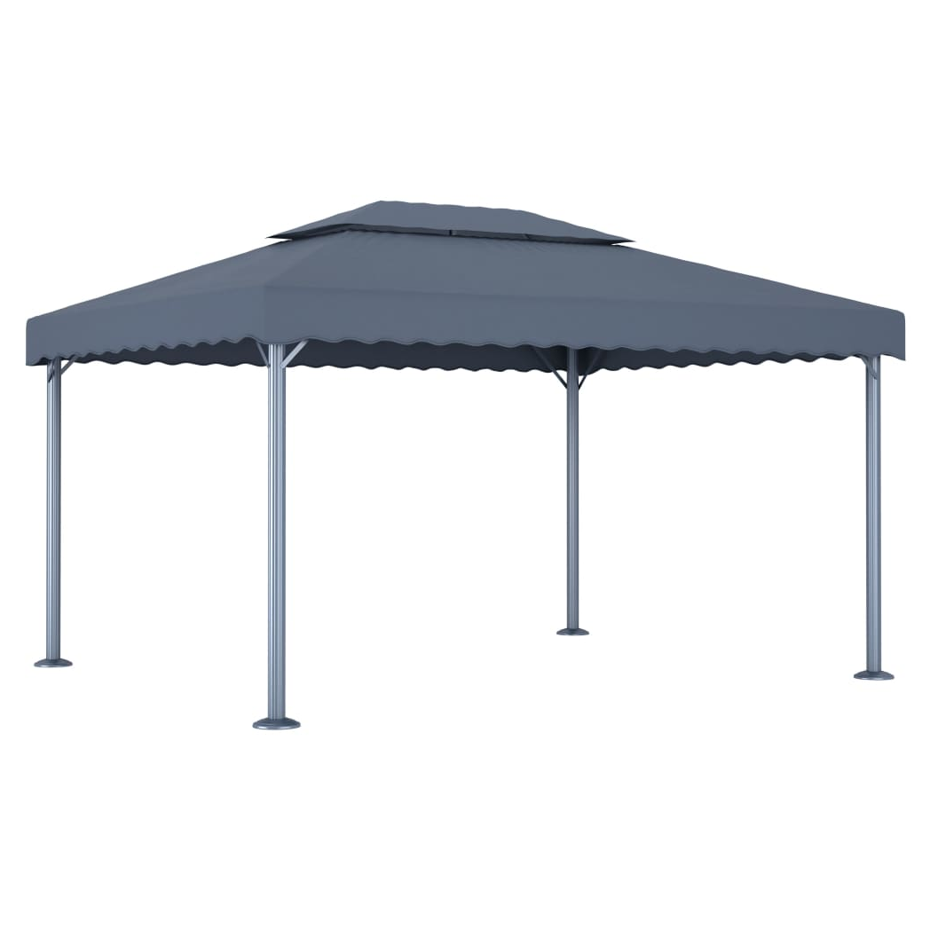 Gazebo with LED String Lights 400x300 cm Anthracite Aluminium