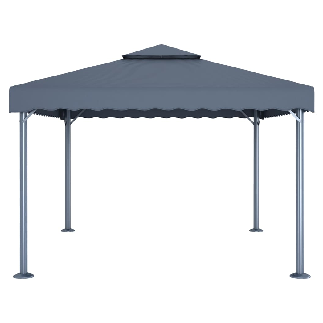 Gazebo with LED String Lights 400x300 cm Anthracite Aluminium