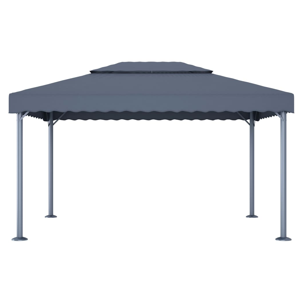 Gazebo with LED String Lights 400x300 cm Anthracite Aluminium