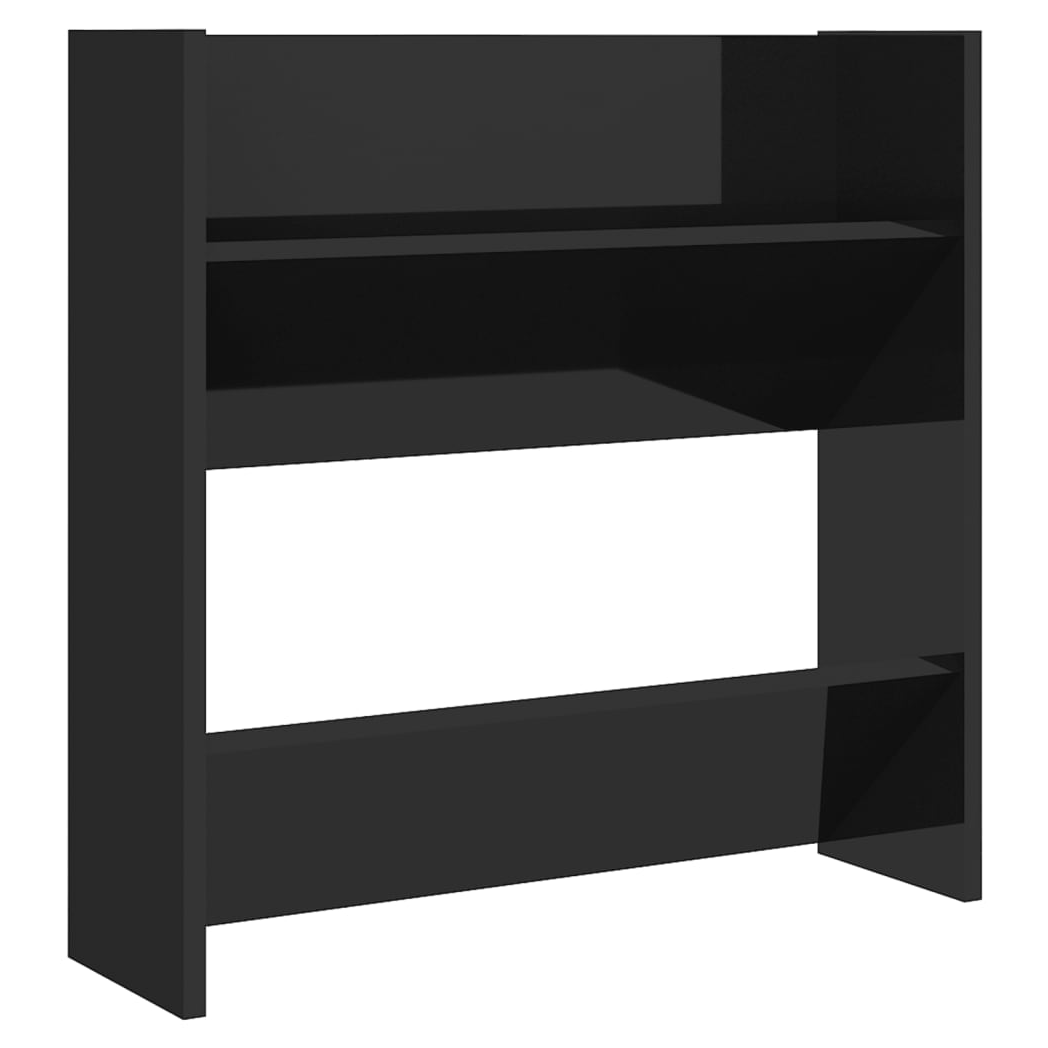 Wall Shoe Cabinets 2 pcs High Gloss Black 60x18x60 cm Engineered Wood
