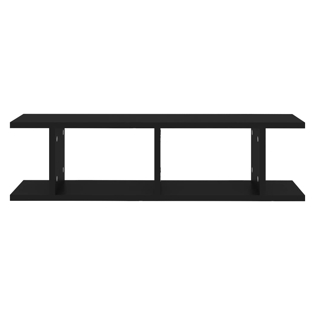 Wall Shelves 2 pcs Black 75x18x20 cm Engineered Wood