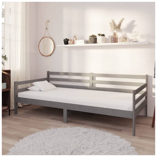 Day Bed Grey Solid Pinewood 90x200 cm