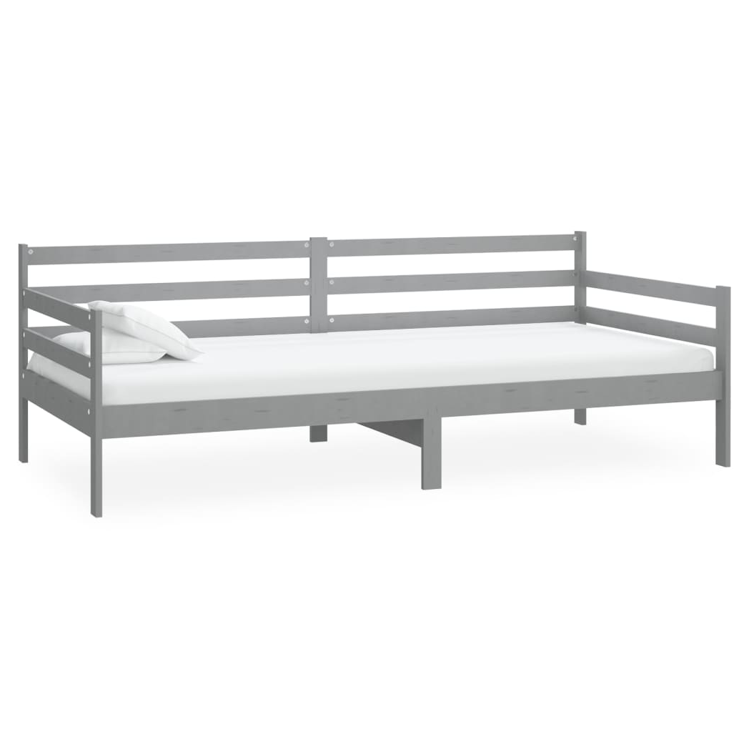 Day Bed Grey Solid Pinewood 90x200 cm