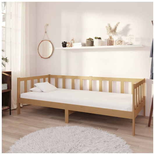 Day Bed Honey Brown Solid Pinewood 90x200 cm
