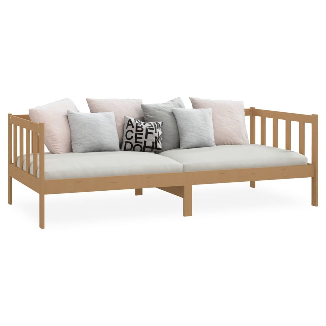 Day Bed Honey Brown Solid Pinewood 90x200 cm