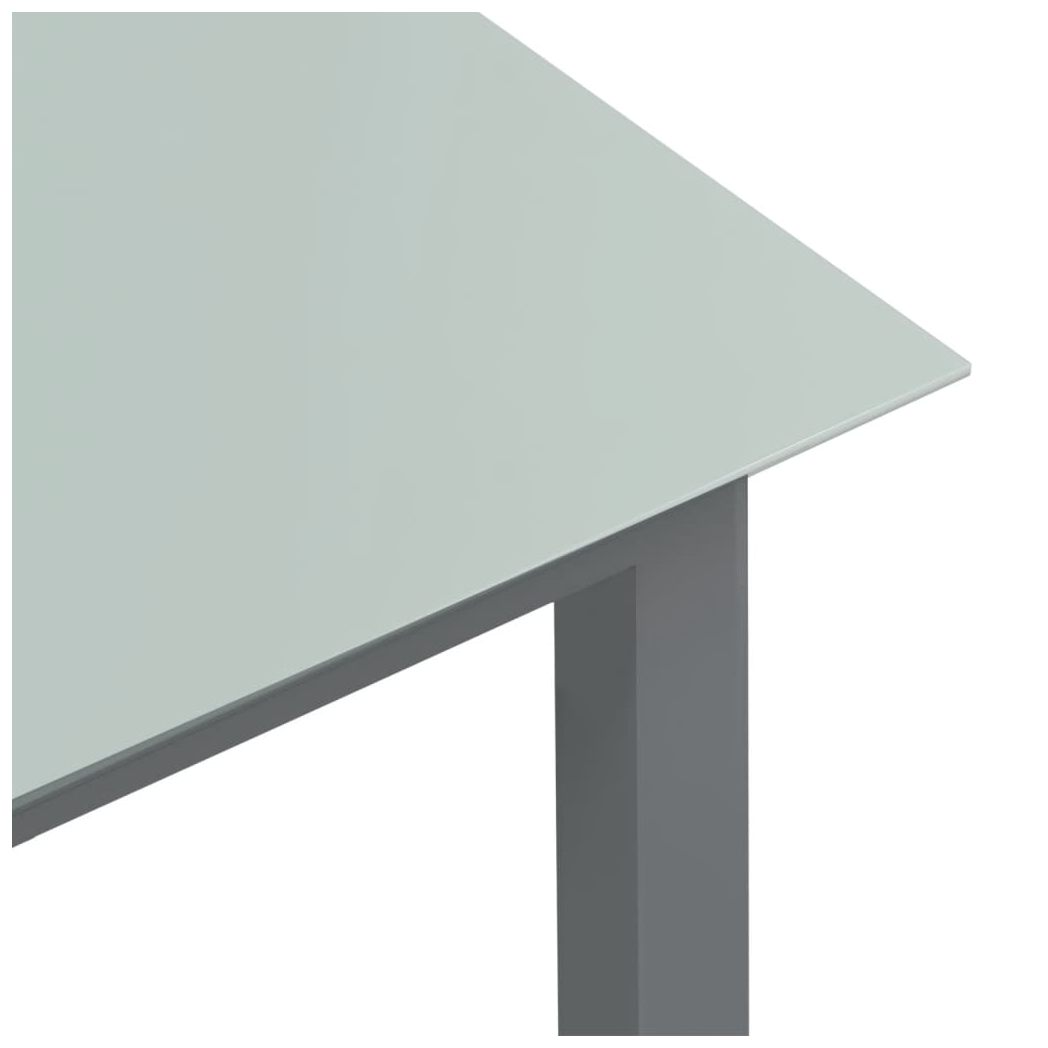 Garden Table Light Grey 80x80x74 cm Aluminium and Glass