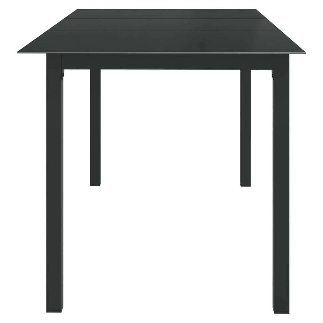 Garden Table Black 150x90x74 cm Aluminium and Glass