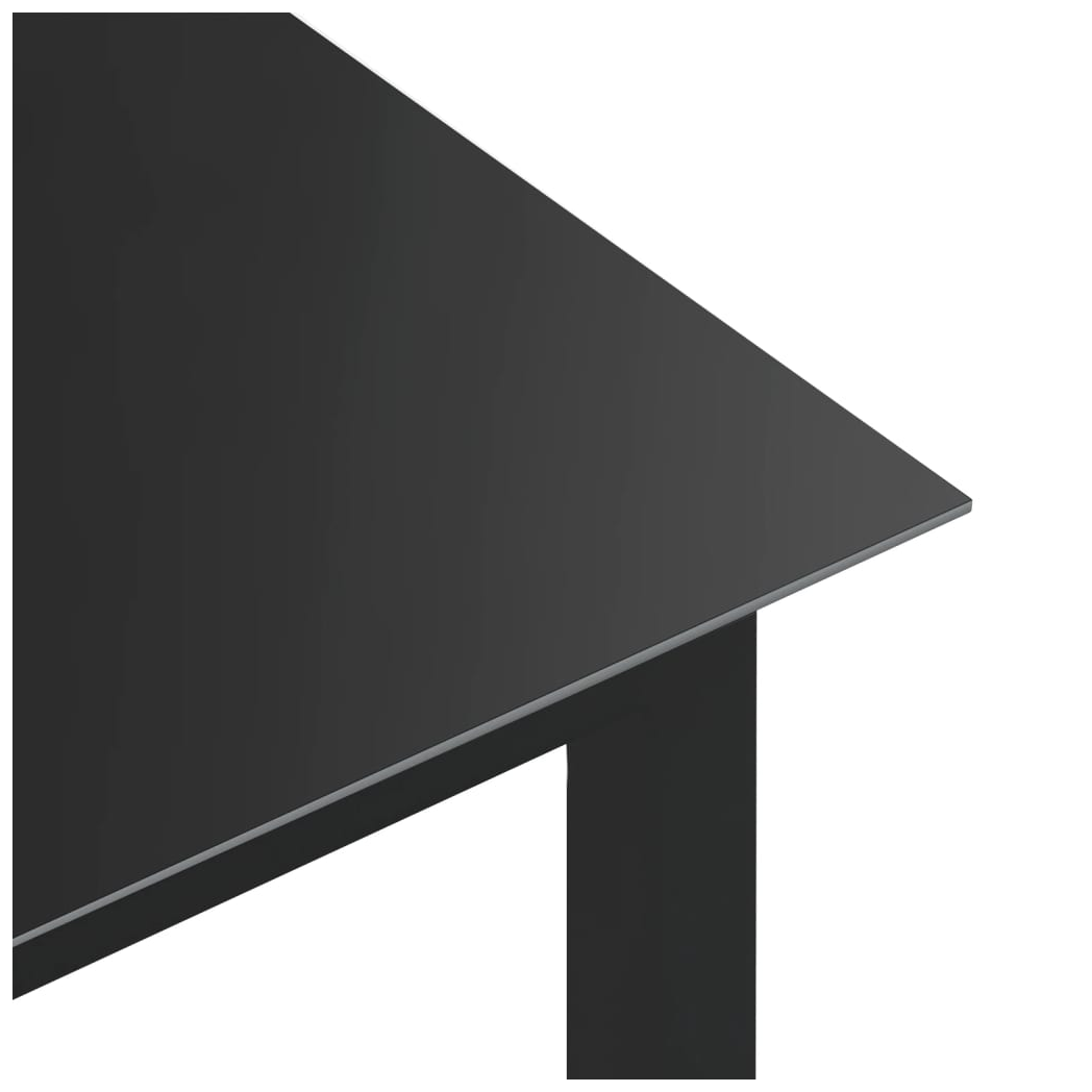 Garden Table Black 150x90x74 cm Aluminium and Glass